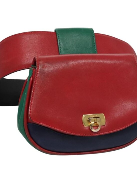 Salvatore Ferragamo Handbags - Salvatore Ferragamo Gancini Waist bag Leather Red Auth 115429